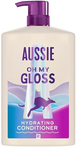 Aussie Oh My Gloss Acondicionador Hidratante 1000ml. Suaviza Y Alisa El Cabello Seco Y Opaco. Enriquecido Con Aceite De Nuez De Macadamia Australiana. Vegano Y Cruelty-Free
