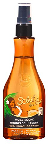 Soleil des Iles Huile sèche bronzage intense, parfum coco SPF 0 - Le spray de 150ml