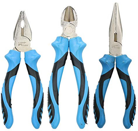 6 / 150mm Plier Set Combination Straight Long Nose Diagonal Side Cutter Mixed Set