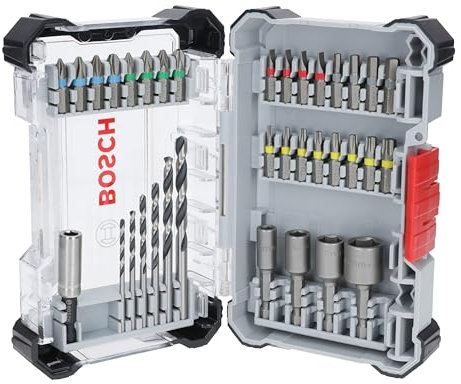 Bosch Set di 35 punte extra rigide e punte per trapano HSS in metallo, 35 pezzi (197 x 110,5 mm, accessori professionali, cacciavite trapano)
