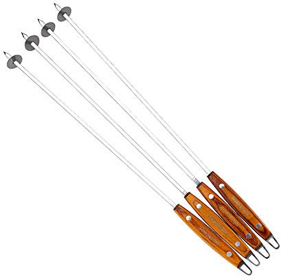 Shulishishop 4PCS Barbacoa al Aire Libre Pinchos Barbacoa brochetas de Metal Kebab Palos Brochetas para Fiesta Barbacoa Pinchos Brochetas de Carne de