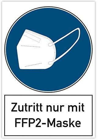 stempel-fabrik – Plakate Zutritt nur mit FFP2-Maske – FFP2 Maskenpflicht Hinweisschild für Arztpraxen, ÖPNV, Einzelhandel uvm. (3x Poster | DIN A0 | 841 x 1189 mm)