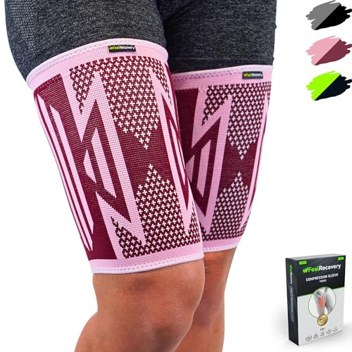Feel Recovery 2 Fascia Elastica per Coscia per Uomo e Donne - Cosciera Sportiva Compressiva per Gamba - Supporto Coscia per Contrattura Muscolare - Traspiranti e Antiscivolo (L, Bordeaux)