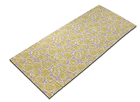 ABAKUHAUS Blume Yoga-Mattenhandtuch, Gelbe Rosen Blooming, rutschfeste schweißabsorbierende Yoga Pilates Workout Pad Abdeckung, 64 cm x 178 cm, gelb Blush