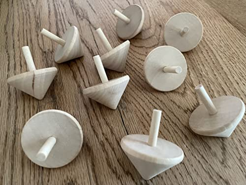 10 Holz Kreisel Naturbelassen Naturholz Holzkreisel Bemalen Basteln Holzkreisel