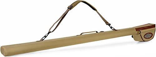 Fliegenrutentasche Rutentasche Hardcase mit 2 Innenräumen Tragetasche Transporttasche Rutenfutteral Fly Angelrute Tasche Wasserfest Rod Case Angelrucksack 145 cm Farbe Beige