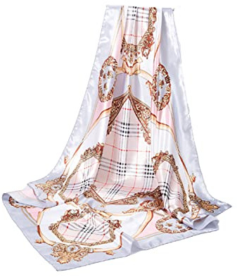 GLORIS Pañuelo de Seda Bufanda Cuello para Mujer, Elegante, 90 x 90 cm, Pañuelo de Seda para el Pelo, Pañuelo de Satén Elegante, Bandana, Pañuelos