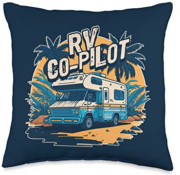 Camper Motorhome RV Co-Pilot Throw Pillow