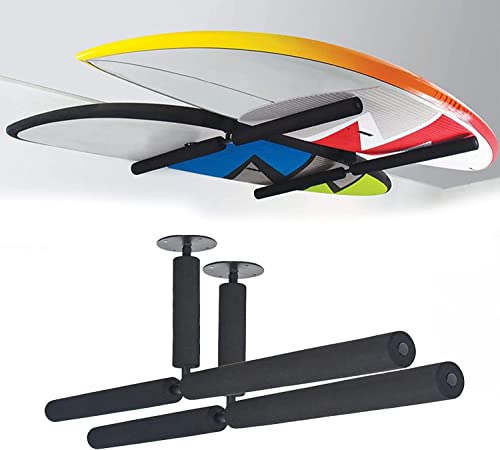 HACSYP Surfbretthalter, T-Bar-Surfbrett-Wandmontage-Aufbewahrungsregal, Wandhaken for den Innen- und Außenbereich mit gepolsterten Armen, for SUP-Paddelbrett