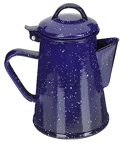 Enamel Coffee Pot Camp Coffee Pot Enamelware Kettle Camping Coffee Coffee Stovetop Enamelware White Pitcher Kettle for Home Brew Pot Office Vintage