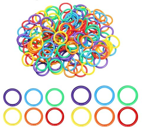 Voarge 100 anelli di rilegatura da 27 mm, per connettori a fogli sfusi, anelli per album di documenti, scrapbooking, artigianato (20 mm+28 mm)