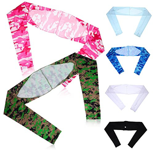 HEMOTON 6stücke Damen Uv-Schutz Ärmel Cool Shawl Armstulpen Mit Fingerlöchern Dehnbar Atmungsaktiv Hautfreundlich Vielseitig Kombinierbar Sommer Schutz Für Bluse Kleid Outdoor