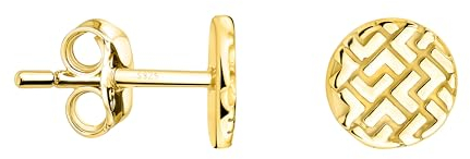 SOFIA MILANI - Damen Ohrringe 925 Silber - vergoldet/golden - Kreis Ornamenten Ohrstecker - E2486