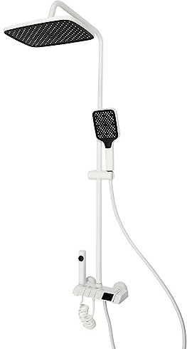 Duschsystem Duscharmatur Regendusche Duschset Duschpaneel Massage mit Handbrause, Heiß/kalt Dual-Use, 33.46-47.24inch Höhenverstellbar, Extra-großes Top-Spray
