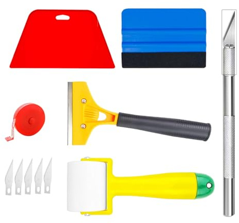 Wallpaper Scrapers, Wallpaper Leveling Tool Kit, Wallpaper Hand Tool Kit, Application Leveling Wallpaper Kit Tools, Portable Vehicle Window Tint Film Tools for Soundproofing Mats
