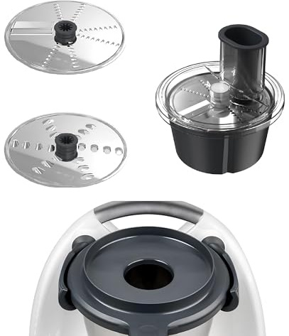 Spiketec Gemüseschneider-Set, Multifunktions-Raper, Grau, Edelstahl, Kunststoff, Kompatibel mit Thermomix TM5 TM6