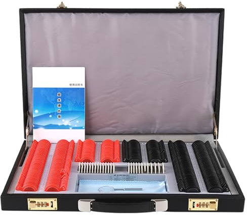 Naturalpowev 266 Pieces Trial Lens Set Optometry Equipment Optical Trial Lens Set with Leather box, Handle Degree Logo, for Optical Shops, Optometry Training Centers