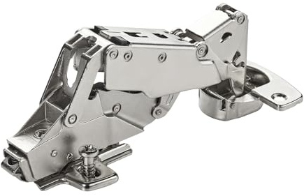 SOTECH Charnière grand angle 165° Sensys 8657i Butée centrale (semi-fixe) Retrait à zéro, fermeture en douceur et fermeture automatique, plaque de montage incluse Hauteur 0 mm avec vis Euro
