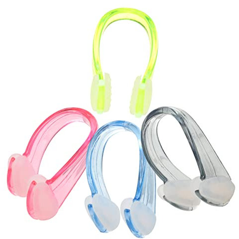 KITANDOVE 4-teiliger wasserdichter Nasenschutz zum Schwimmen Silikon-Nasenclip für Erwachsene Pool-Nasendichtungsbox rutschfest Bequeme Passform langlebig
