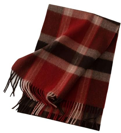 CMZYBBD Schal Damenschal Kaschmirschal, Kariertem Schal, Herbst Winter Warmer Bunte Karierte Reine Kaschmirschal-rot-d-30 * 180 cm
