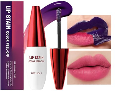 GL-Turelifes Lucidalabbra Peel Off per tatuaggi, colore labbra, opaco, rossetto liquido impermeabile, a lunga durata, non stick Coppa, Lip Tint Tear-Off Lipgloss(#3 rosa caldo)