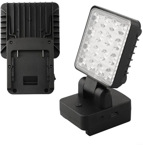 Lampe de travail d'extérieur rechargeable conçue pour une utilisation avec les batteries au lithium Bosch 18 V, y compris les modèles BT622 ou BT609