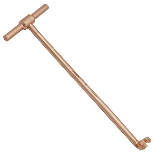 WEDO Chiave con impugnatura a T, chiave aperta 10 mm, chiave a testa singola non scintillante, esagonale a 6 punti a 90 gradi, rame berillio, non magnetico, resistente alla corrosione, lunghezza 215