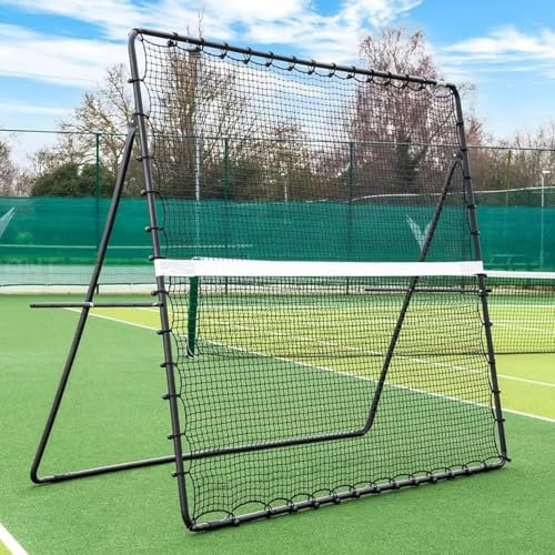 Tennis Rebounder Net Tragbarer Stahlrahmen für Solo-Training auf Tennisplatz, Hinterhof, Outdoor