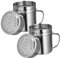 GALPADA 2Pcs Stainless Steel Shaker with Handle Large Capacity Seasoning and Flavoring Condiment Holder for Kitchen and Restaurant Dishwasher Safe