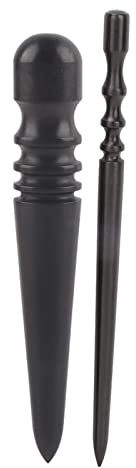 Yosoo Health Gear Kit de Herramientas de Bruñido para Cuero, 2 Piezas de Madera de Ébano, Bruñidor Profesional con Cabeza Redonda Multi Tamaño para Artesanía en Cuero