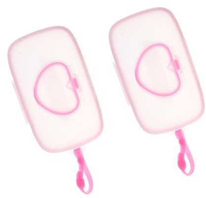 HOMOCONO Dispenser di Salviette Umidificate per Ragazzo Ragazza 2 Pezzi, Porta Salviette Rosa in Pp Portatile Cintura, per Viaggi e Uso All'aperto