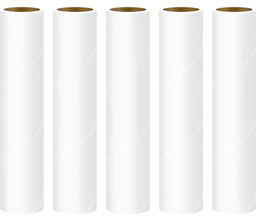 Newthinking Long Handle Lint Roller Refills 250 Sheets, Extra Sticky Clothes Roller Refills for Pet Hair Remover, 50 Sheets Per, 5 Pack