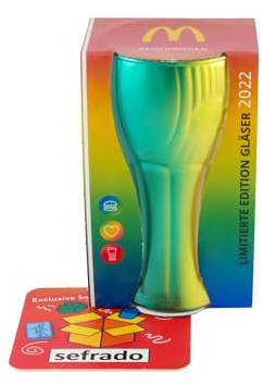 sefrado Bundle Exclusiver Untersetzer kompatibel mit 1 x Cola Regenbogen Glas McDonalds 2022 - Sammel Gläser