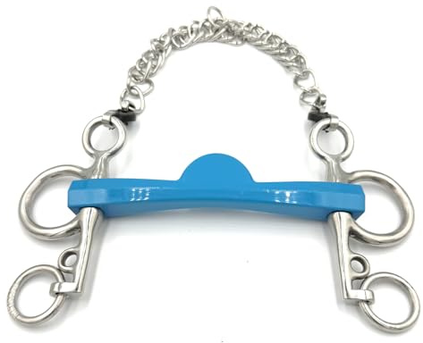 Equine Smile ES0256 METALAB FlexiBit Gebiss Dressurkandare Flexi Port mit 5 cm Anzügen – Edelstahlkandare mit flexiblem Port-Mundstück für feine Hilfengebung & Kontrolle (13 cm)
