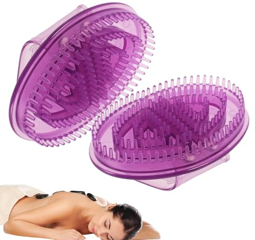 2 Pièces Brosse Méridienne Pour Massage Du Ventre, Brosses De Massage Manuelles Meridian En Silicone, Portables Brosse De Massages Du Cuir Chevelu, Brosses Meridian D'acupression Pour La Relaxation