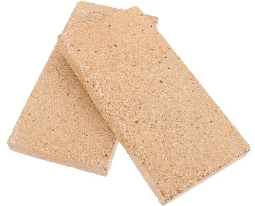 DOITOOL 2 ladrillos refractarios para estufa de leña: ladrillos de arcilla para chimenea de 9 x 4,5 x 0,8 pulgadas - Bloque aislante para hornos de leña, ideal para cocer arcilla metálica, joyería y