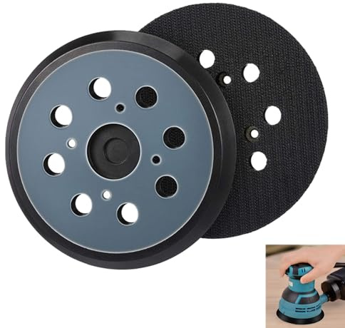 2 PCS 5 Inch Replacement Sander Pad, 8 Hole Backing Pad Compatible with Milwaukee Ridgid Bosch DeWalt and Other Orbital Sanders, Hook and Loop Orbital Backing Pads for High-Speed Polishing, Buffing