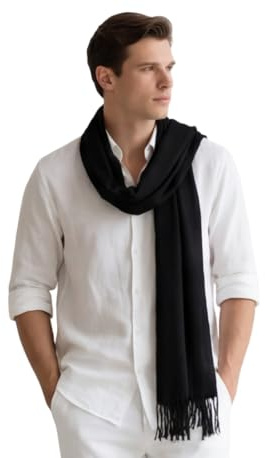 LA FERANI Herren Sommerschal Kaschmir 180x70cm dünn für formelle Anlässe Anzug elegant Stil Klassik Herrenschal Geschenk für Ihn