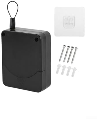 Hosrivae Chiudiporta automatico con tensione di 800 g e filo di acciaio da 1,5 m, per porte scorrevoli, porte schermate e porte interne, dispositivo di chiusura uniforme (nero)