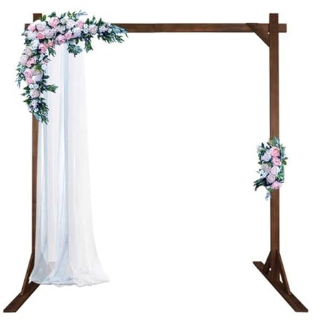 Arche Jardin en Bois, Arche Carrée for Cérémonie Mariage, Support Fond for Réception Mariage en Intérieur ou en Extérieur, Ambiance Plage, Forêt ou Rustique