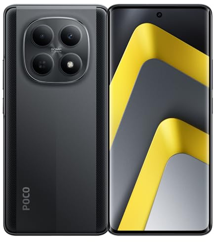 XIAOMI POCO M8 5G Smartphone, 8GB+512GB, nero, 7,35 mm Slim 3D Curved Design, Snapdragon 6 Gen 3 Processor, Supporti 45W Turbo Fast Charging, Includes Charger.