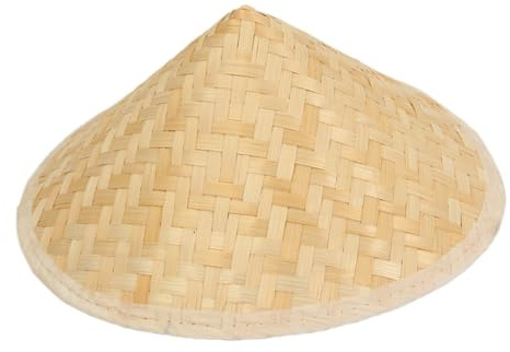 YSJNHX 2st barn bambu vävning ris hatt asiatisk halm konisk hatt vägghängande dekor traditionell kinesisk stor storlek beige