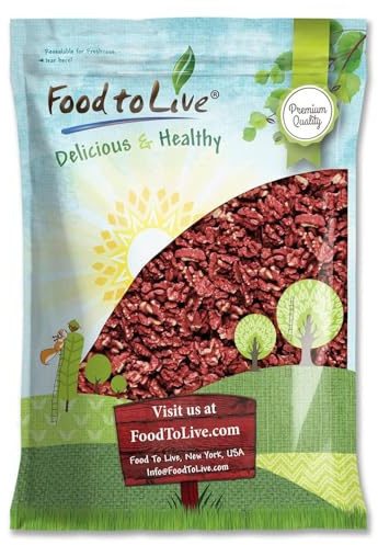 Food to Live - California Livermore Red Walnuts, 7.5 Pounds Raw, No Shell, Kosher, Unsalted, Natural, Sirtfood, Bulk