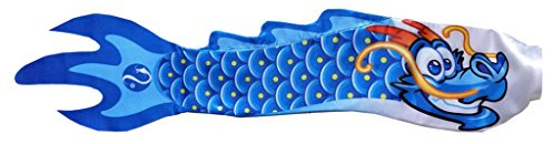 Fenteer Banderole Jardin Windsock Vent Drapeau de Carpe Koinobori Japonais - Bleu