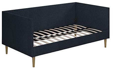 DHP Furniture Franklin Mid-Century Polster-Tagesbett Blau Leinen Einzelbett
