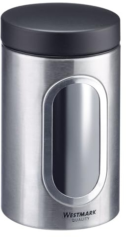Westmark Vorratsdose mit Fenster, 950 ml, Rund, ø 8,7 cm, BPA-frei, Rostfreier Edelstahl, 62362260