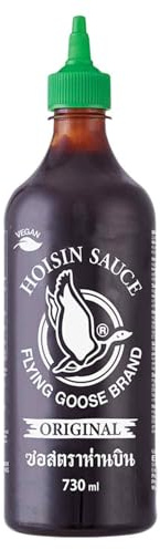 FLYING GOOSE Hoi Sin Sauce, pikant, grüne Kappe, kräftige Würzsauce aus Thailand, ideal für Fleischgerichte geeignet, 2 x 730 ml