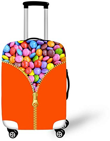 Elastisch Kofferhülle, DOTBUY 3D Flugzeug Reise Kofferschutzhülle Gepäck Cover Reisekoffer Hülle Schutz Bezug Schutzhülle Waschbare Reisetasche Kofferbezug (Orange,L (26-28 Zoll))
