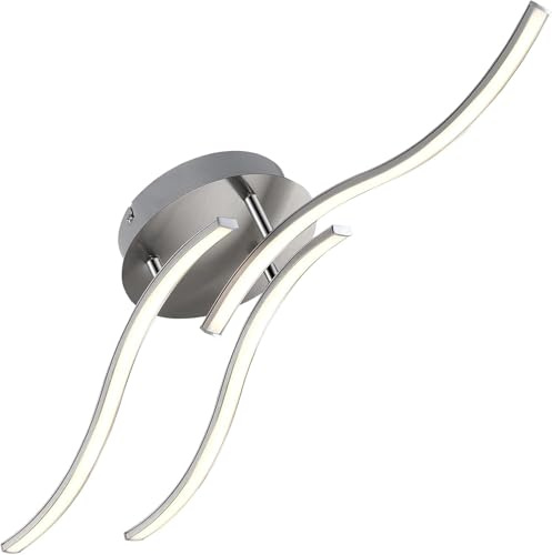 Monzana® LED Deckenlampe 3 Flammig Schwenkbar 15W Matt Warmweiß Montagematerial Wohnzimmer Schlafzimmer Büro Flur Lampe Leuchte Deckenleuchte Silber