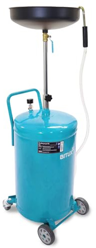 Bituxx Mobiler 80L Ölauffangwagen Ölablassgerät Ölauffanggerät Altölauffang Ölwagen Ölwechsel Druckluft Entleerung 38,5cm Trichter